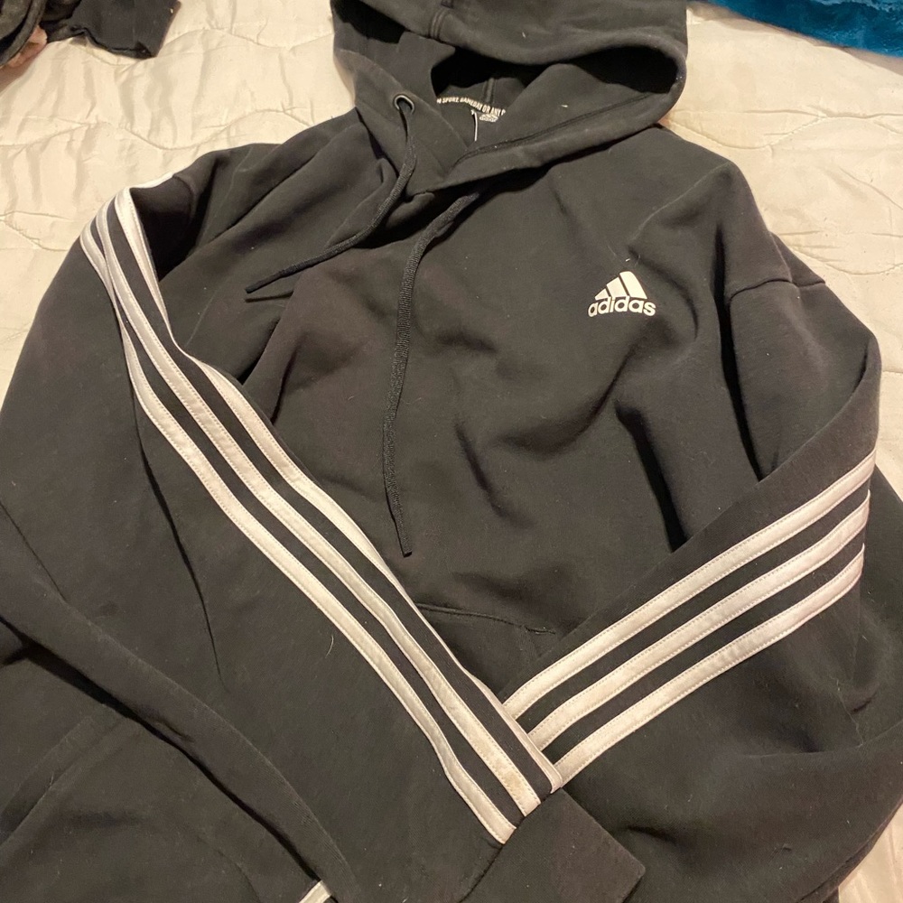 black and white Adidas hoodie size M